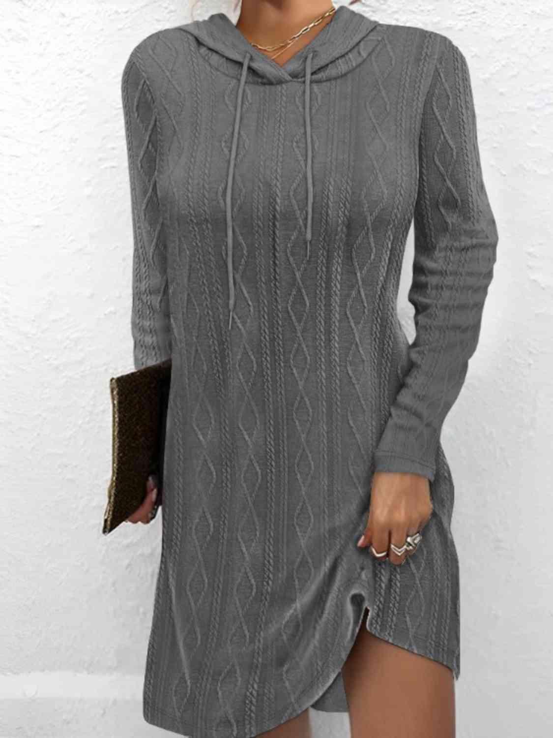 Functionally Chic Hooded Sweater Dress-MXSTUDIO.COM