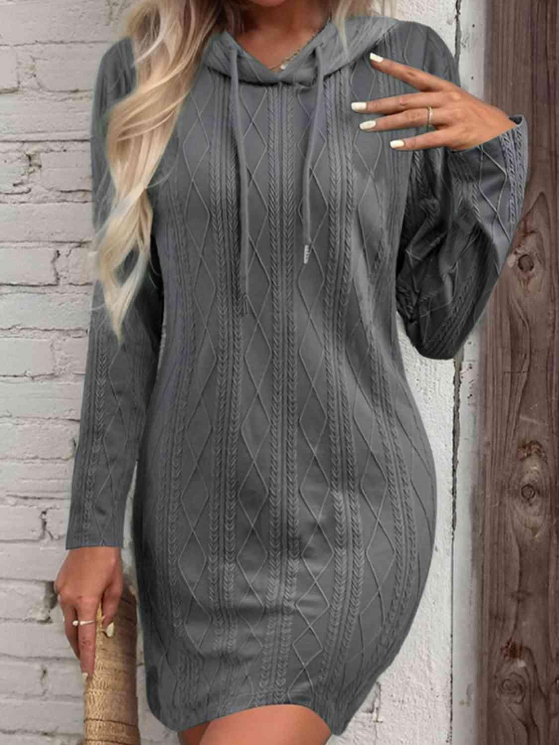Functionally Chic Hooded Sweater Dress-MXSTUDIO.COM