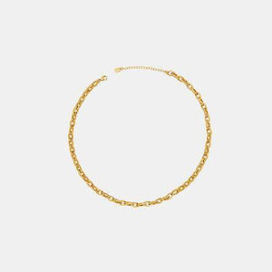 a gold chain bracelet on a white background