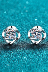 Gaudy Sterling Silver Moissanite Stud Earrings - MXSTUDIO.COM