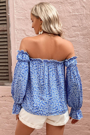 Gen Z Fashion Off The Shoulder Long Sleeve Blouse - MXSTUDIO.COM