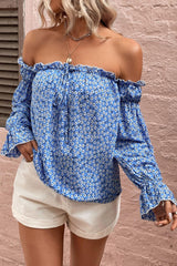 Gen Z Fashion Off The Shoulder Long Sleeve Blouse - MXSTUDIO.COM