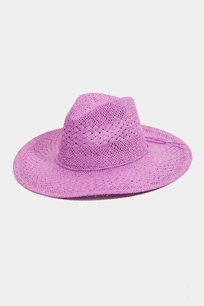 a purple hat on a white background