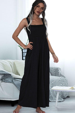 Gentle Sleeveless Wide Leg Square Neck Jumpsuit - MXSTUDIO.COM