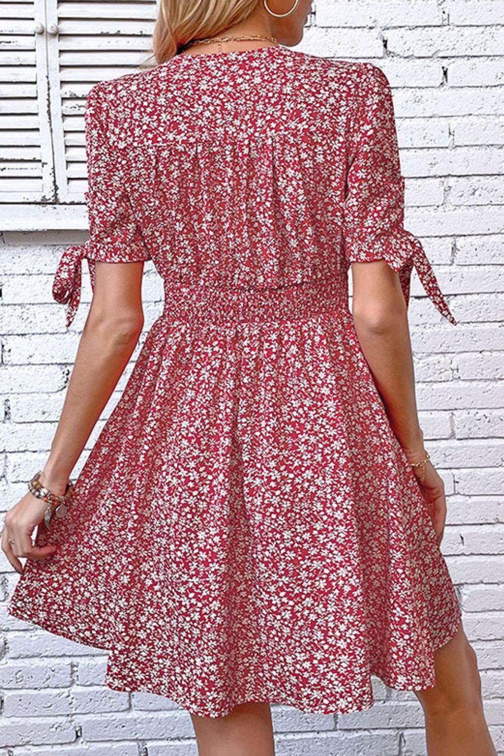 Gentle Soul Mini Button Front Floral Dress - MXSTUDIO.COM