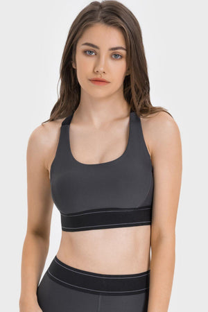 Gentle Support Contrast Sports Bra - MXSTUDIO.COM