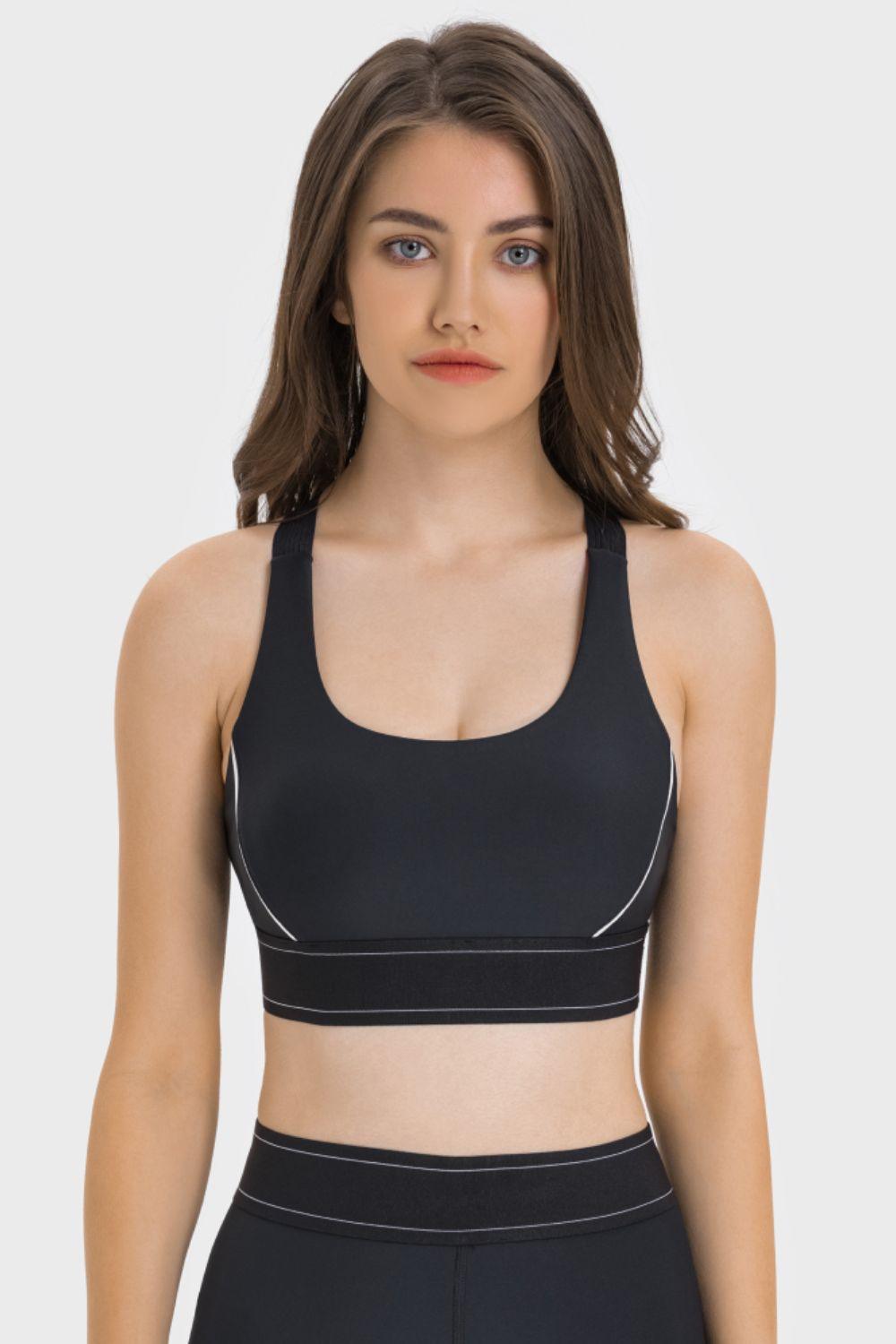 Gentle Support Contrast Sports Bra - MXSTUDIO.COM