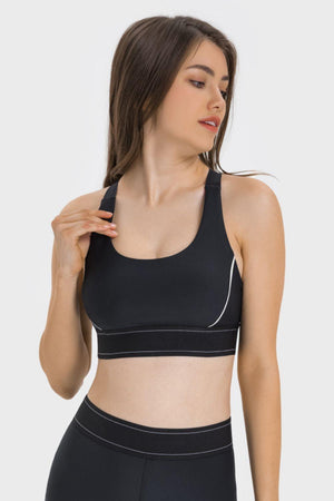 Gentle Support Contrast Sports Bra - MXSTUDIO.COM