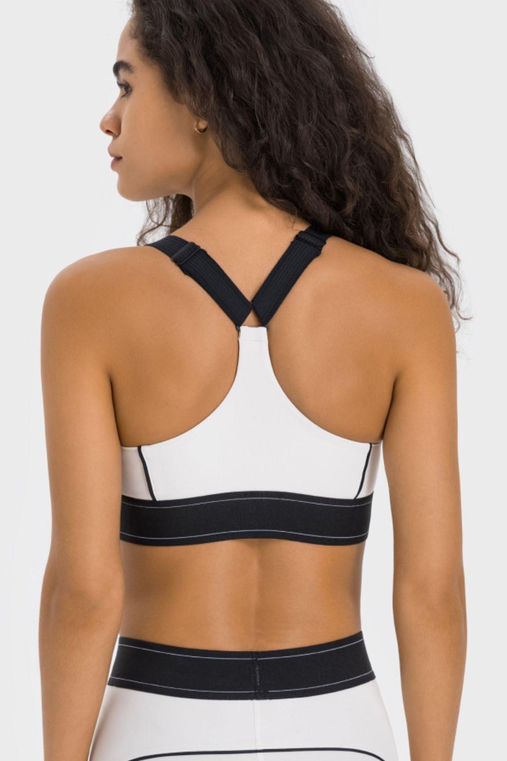 Gentle Support Contrast Sports Bra - MXSTUDIO.COM