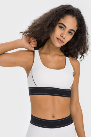 Gentle Support Contrast Sports Bra - MXSTUDIO.COM