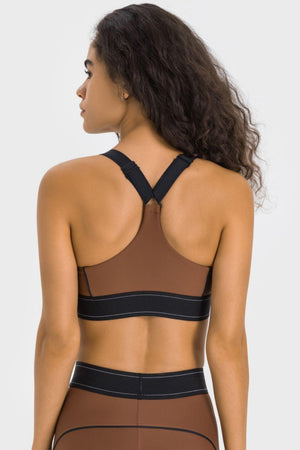 Gentle Support Contrast Sports Bra - MXSTUDIO.COM