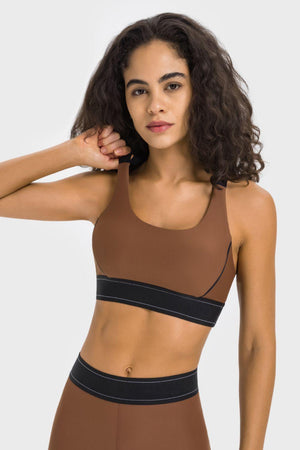 Gentle Support Contrast Sports Bra - MXSTUDIO.COM