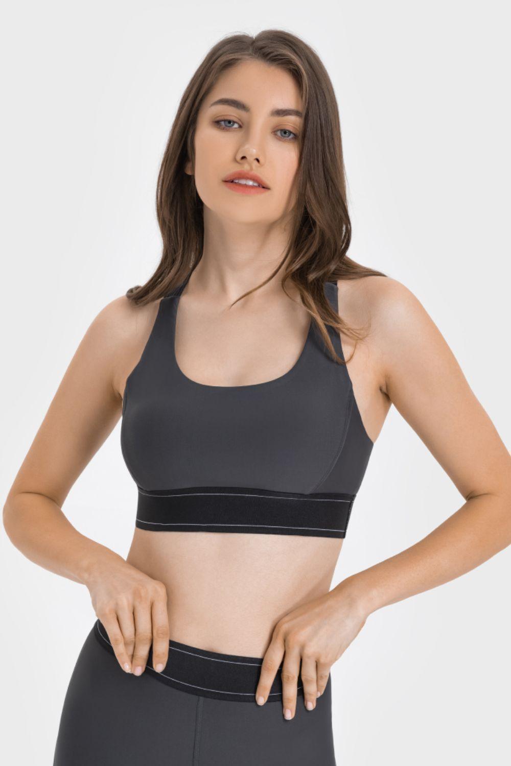 Gentle Support Contrast Sports Bra - MXSTUDIO.COM