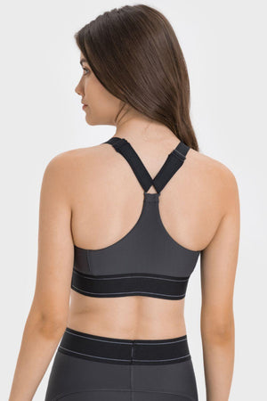 Gentle Support Contrast Sports Bra - MXSTUDIO.COM