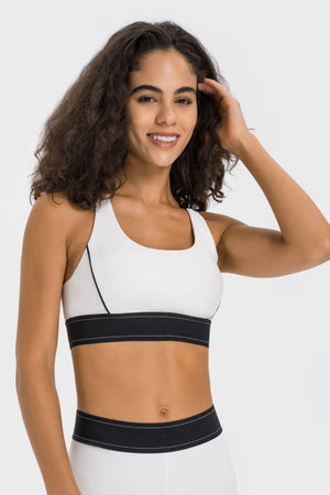 Gentle Support Contrast Sports Bra - MXSTUDIO.COM