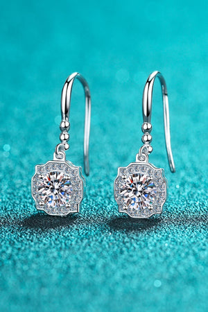 Geometric 1 Carat Moissanite Hook Earrings - MXSTUDIO.COM