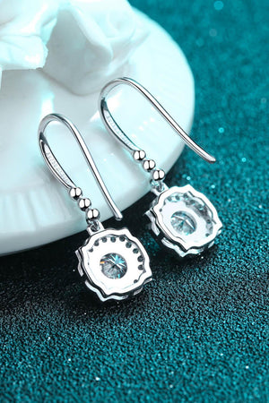 Geometric 1 Carat Moissanite Hook Earrings - MXSTUDIO.COM