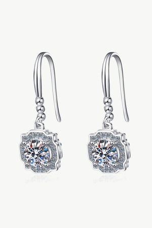 Geometric 1 Carat Moissanite Hook Earrings - MXSTUDIO.COM