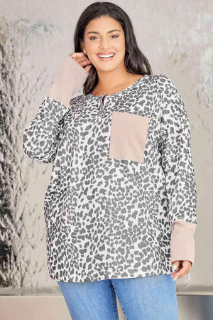 Get Ahead Long Sleeve Plus Size Leopard Sweatshirt - MXSTUDIO.COM