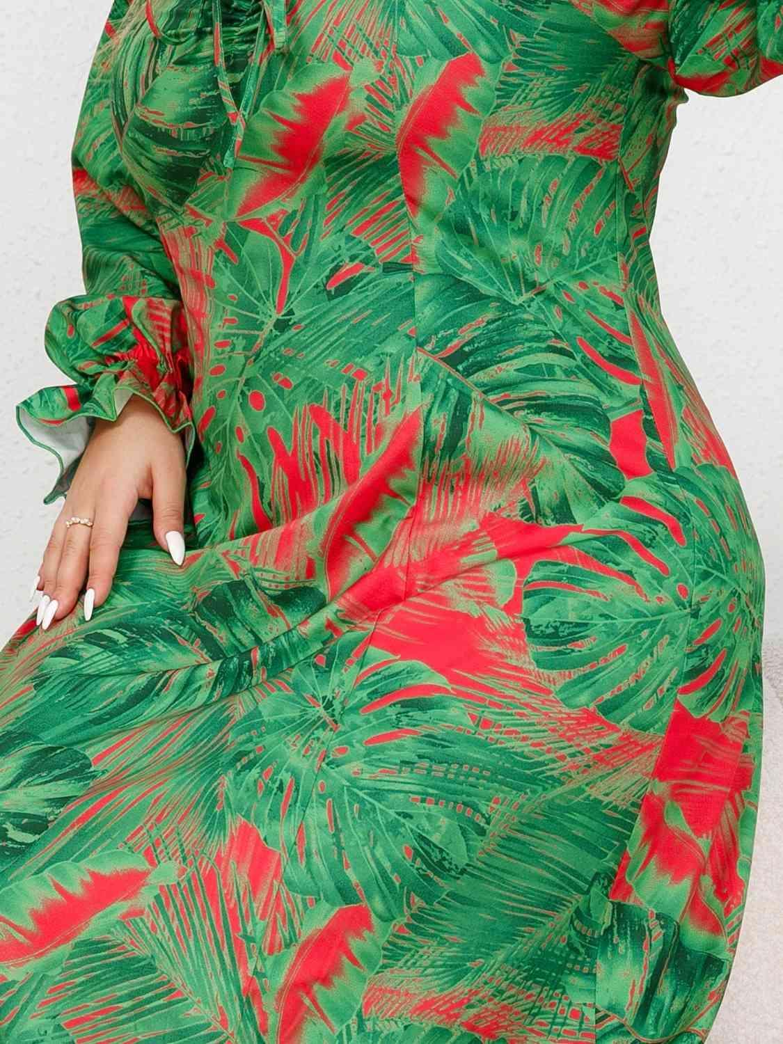 Get Amaze Flounce Sleeve Plus Size Ruffled Dress - MXSTUDIO.COM