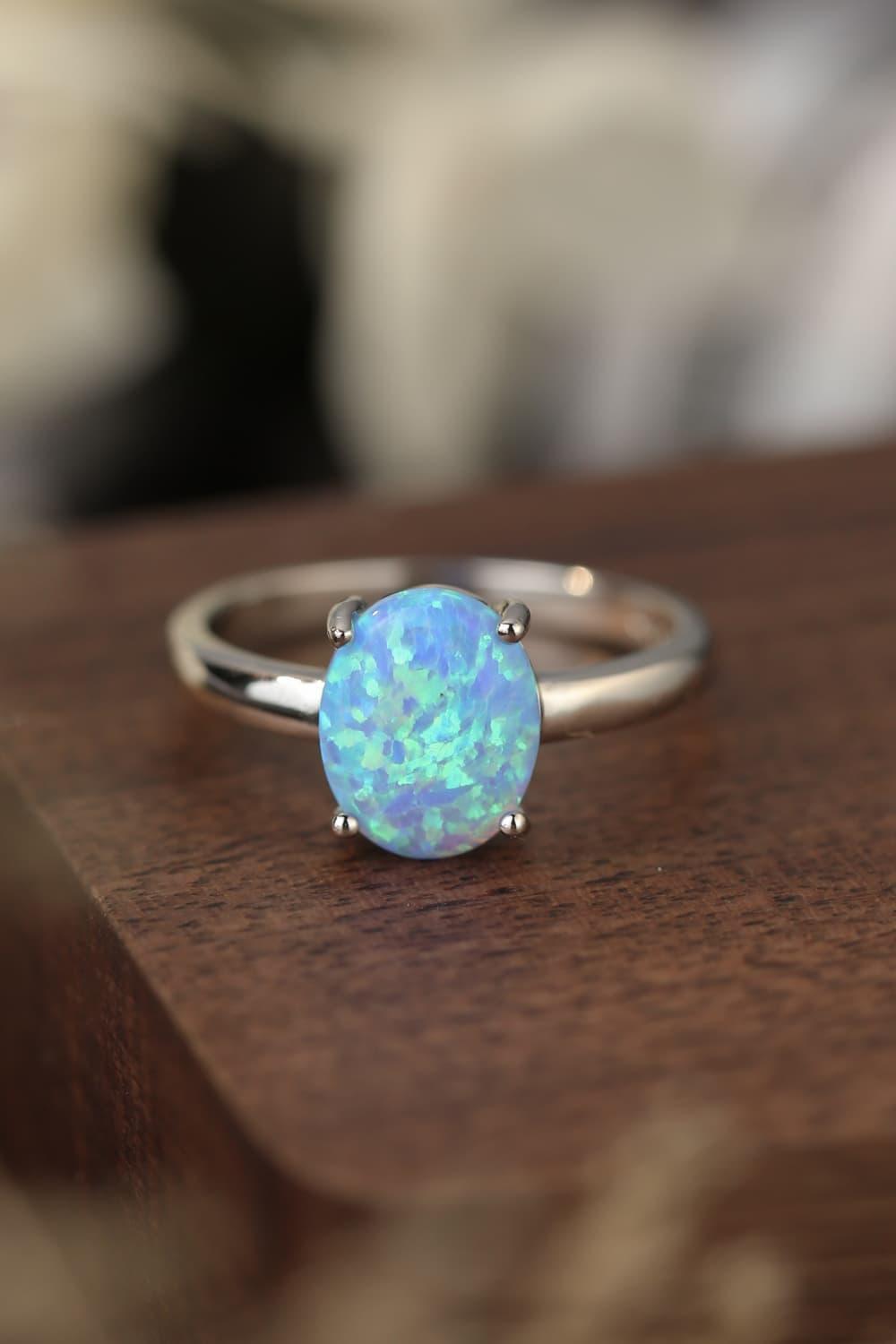 Get Amaze Sterling Silver Opal Solitaire Ring - MXSTUDIO.COM