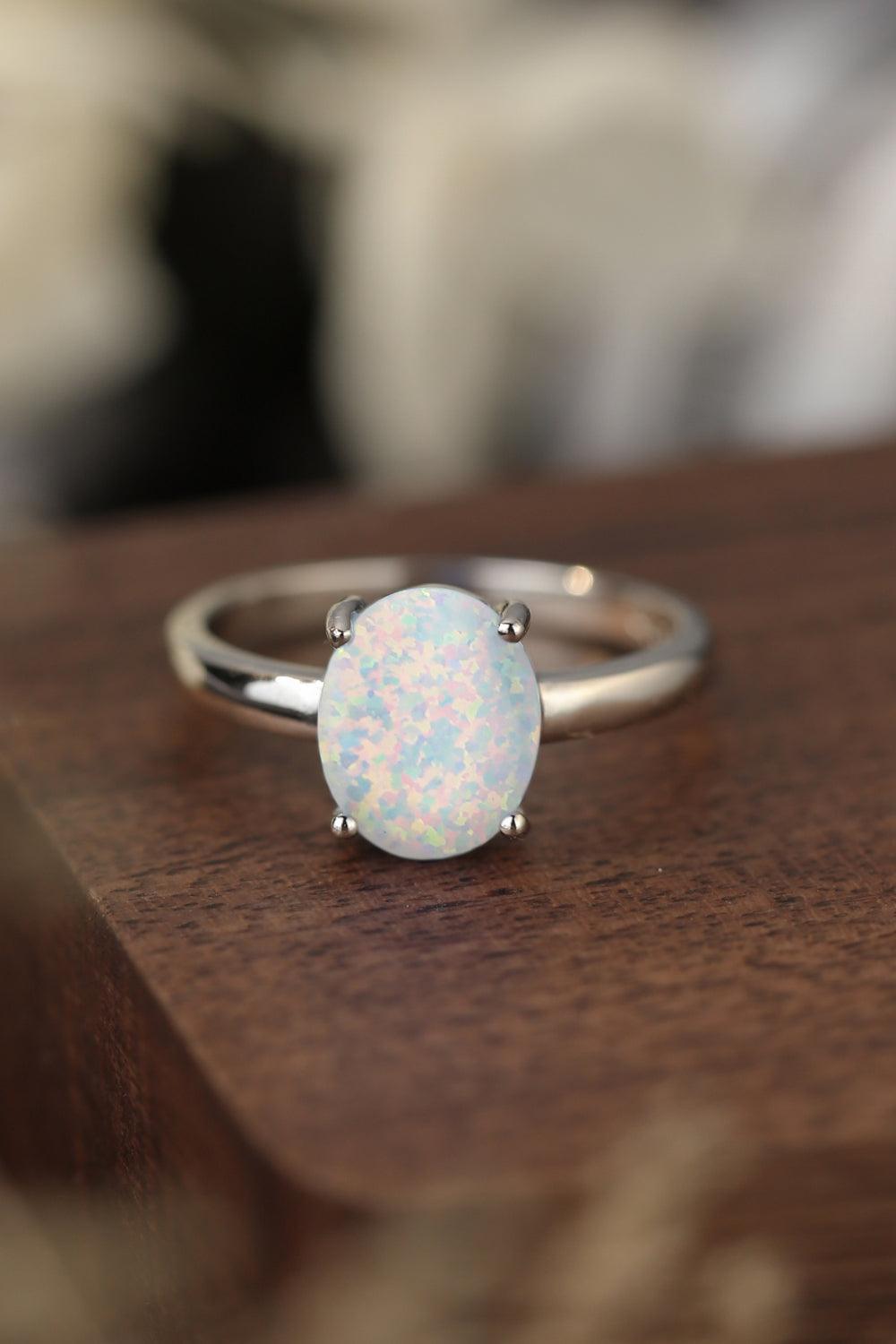 Get Amaze Sterling Silver Opal Solitaire Ring - MXSTUDIO.COM