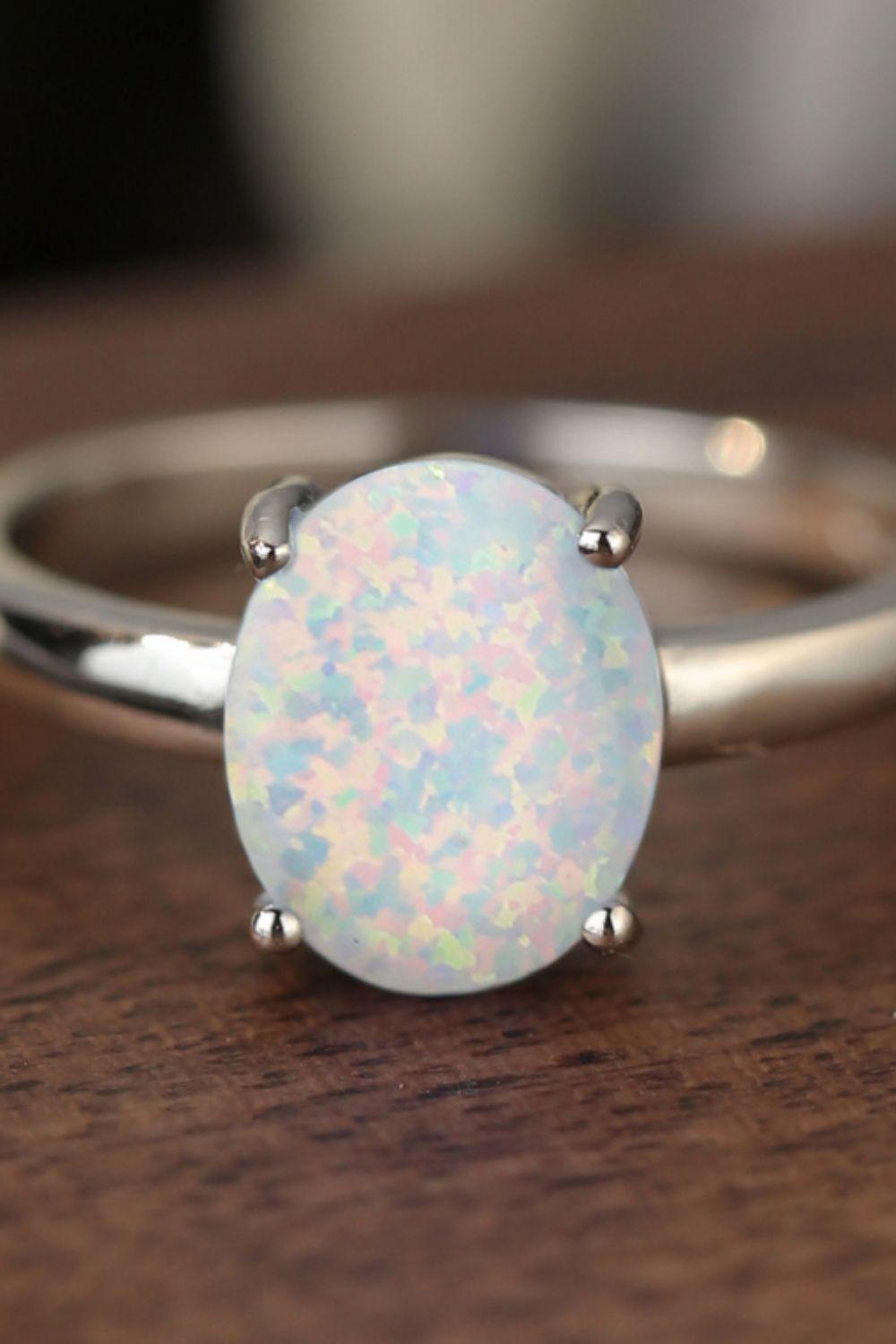 Get Amaze Sterling Silver Opal Solitaire Ring - MXSTUDIO.COM