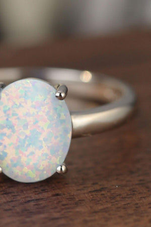 Get Amaze Sterling Silver Opal Solitaire Ring - MXSTUDIO.COM