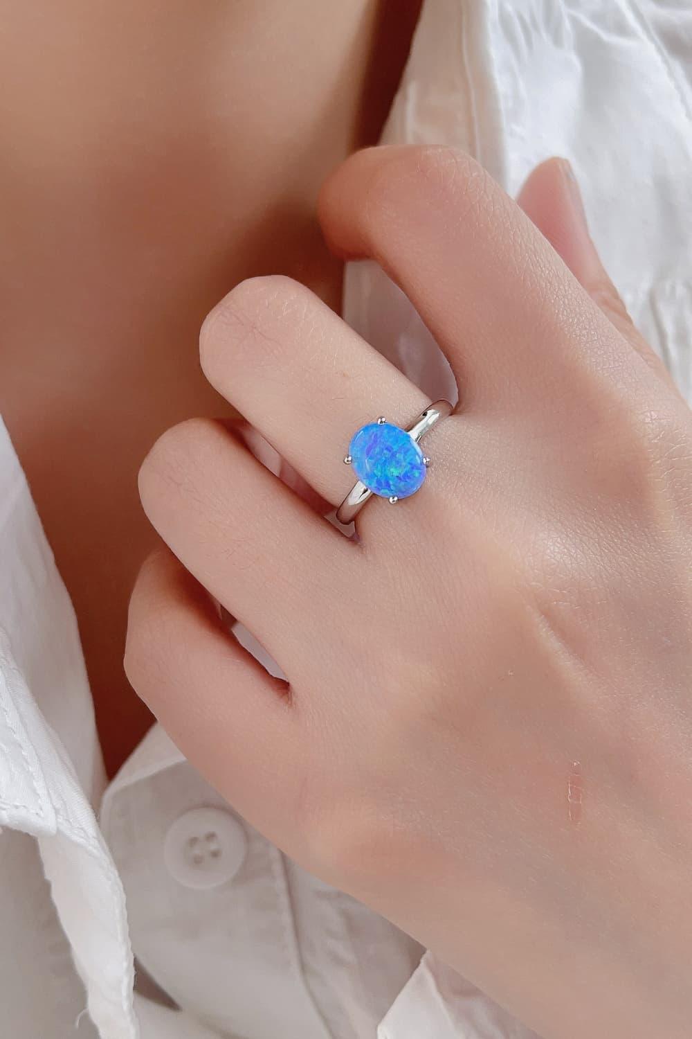 Get Amaze Sterling Silver Opal Solitaire Ring - MXSTUDIO.COM