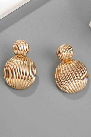 Get Enchant Zinc Alloy Ribbed Gold Fashion Earrings-MXSTUDIO.COM