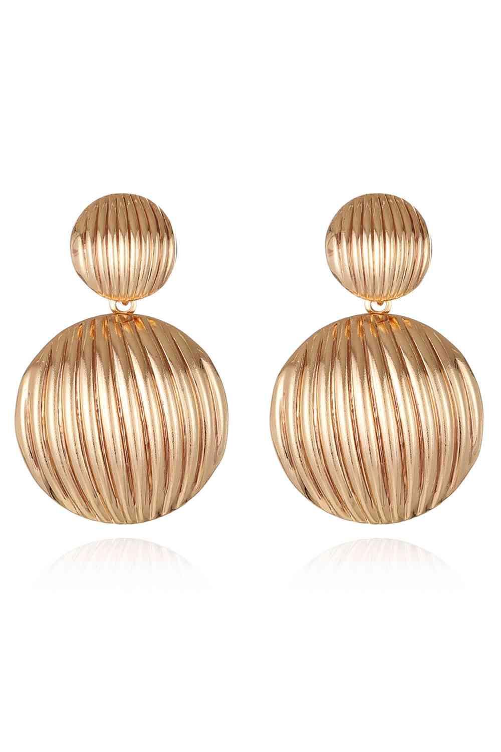 Get Enchant Zinc Alloy Ribbed Gold Fashion Earrings-MXSTUDIO.COM