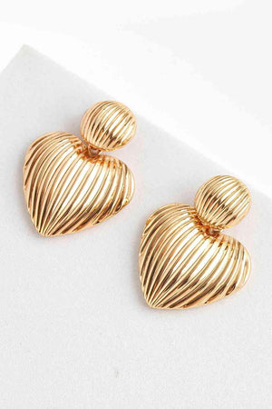 Get Enchant Zinc Alloy Ribbed Gold Fashion Earrings-MXSTUDIO.COM