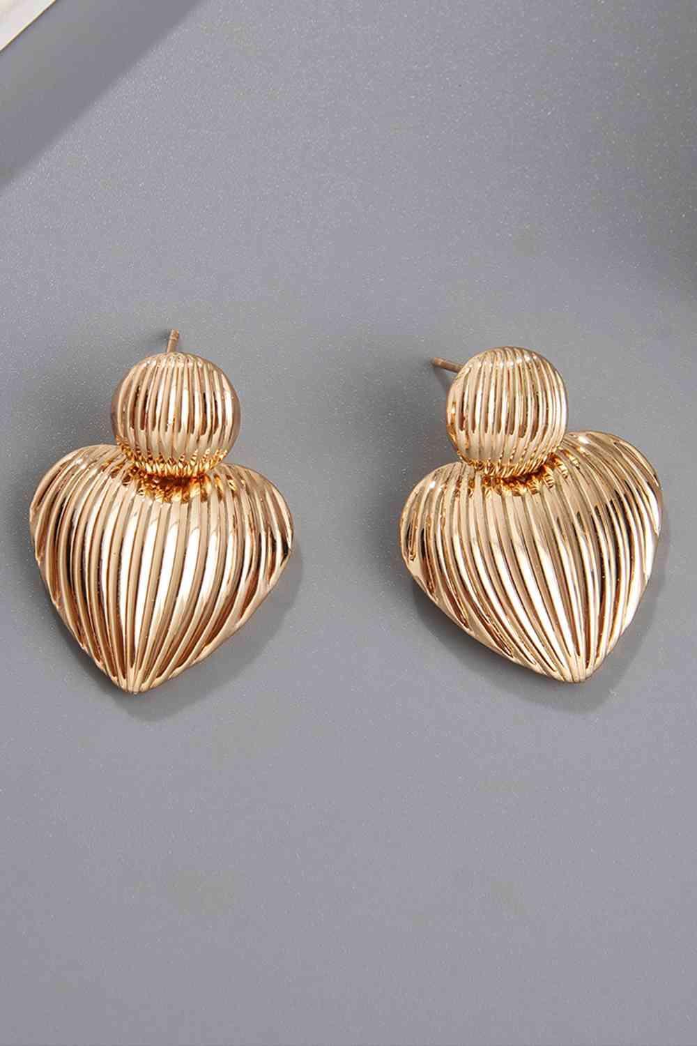 Get Enchant Zinc Alloy Ribbed Gold Fashion Earrings-MXSTUDIO.COM