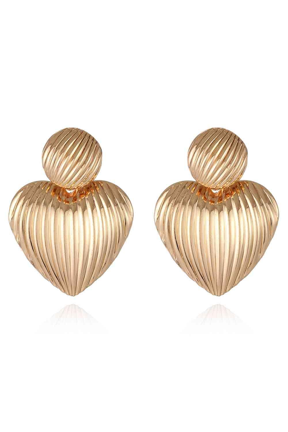 Get Enchant Zinc Alloy Ribbed Gold Fashion Earrings-MXSTUDIO.COM