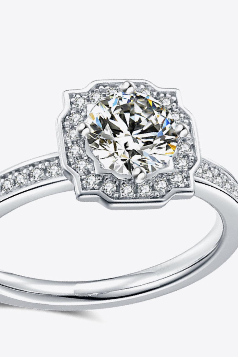 Get Mesmerized Platinum-Plated 1 Carat Moissanite Ring - MXSTUDIO.COM