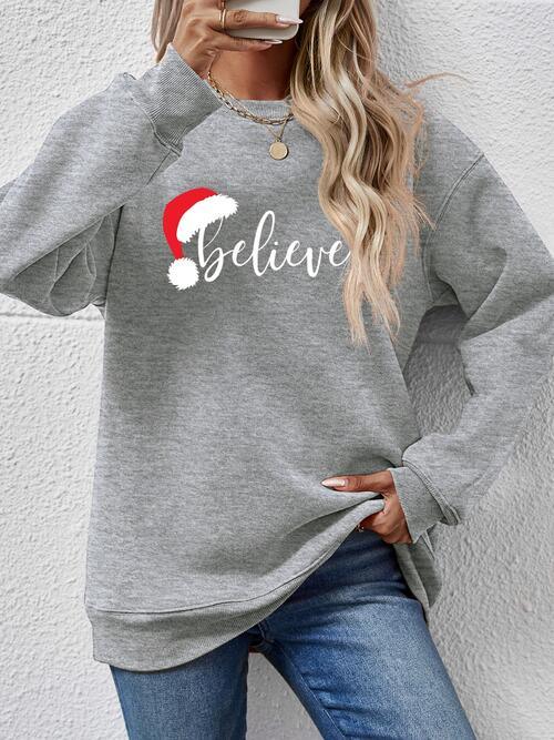 Get Motivated Long Sleeve Women Believe Sweatshirt-MXSTUDIO.COM