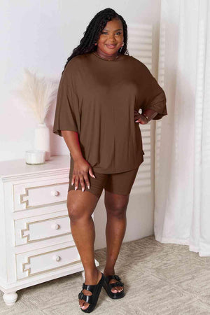 Get Refresh Plus Size Top And Shorts 2 Piece Loungewear Set - MXSTUDIO.COM