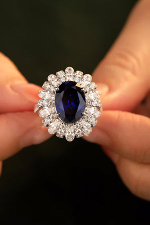Get Surprised 5 Carat Lab-Grown Sapphire Flower Ring - MXSTUDIO.COM