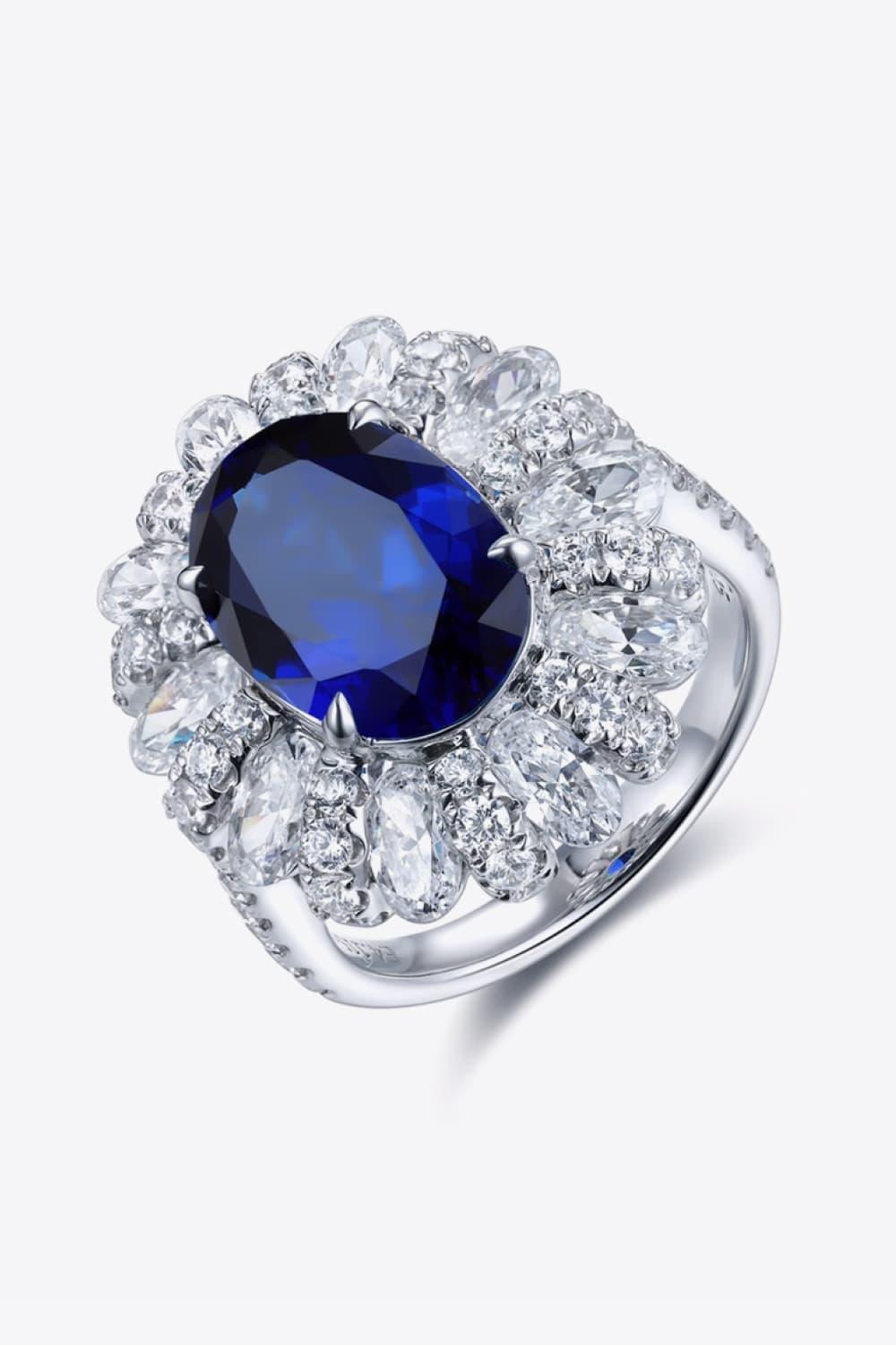 Get Surprised 5 Carat Lab-Grown Sapphire Flower Ring - MXSTUDIO.COM