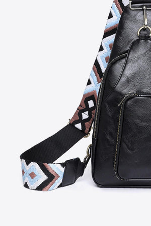 Getaway Ready Printed Strap PU Leather Sling Bag - MXSTUDIO.COM