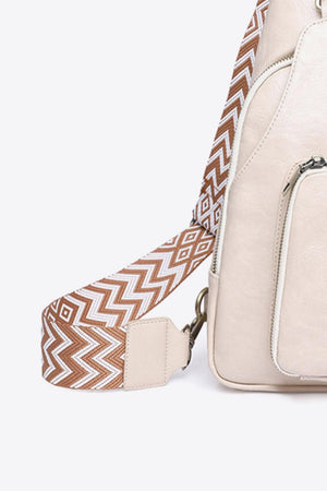 Getaway Ready Printed Strap PU Leather Sling Bag - MXSTUDIO.COM