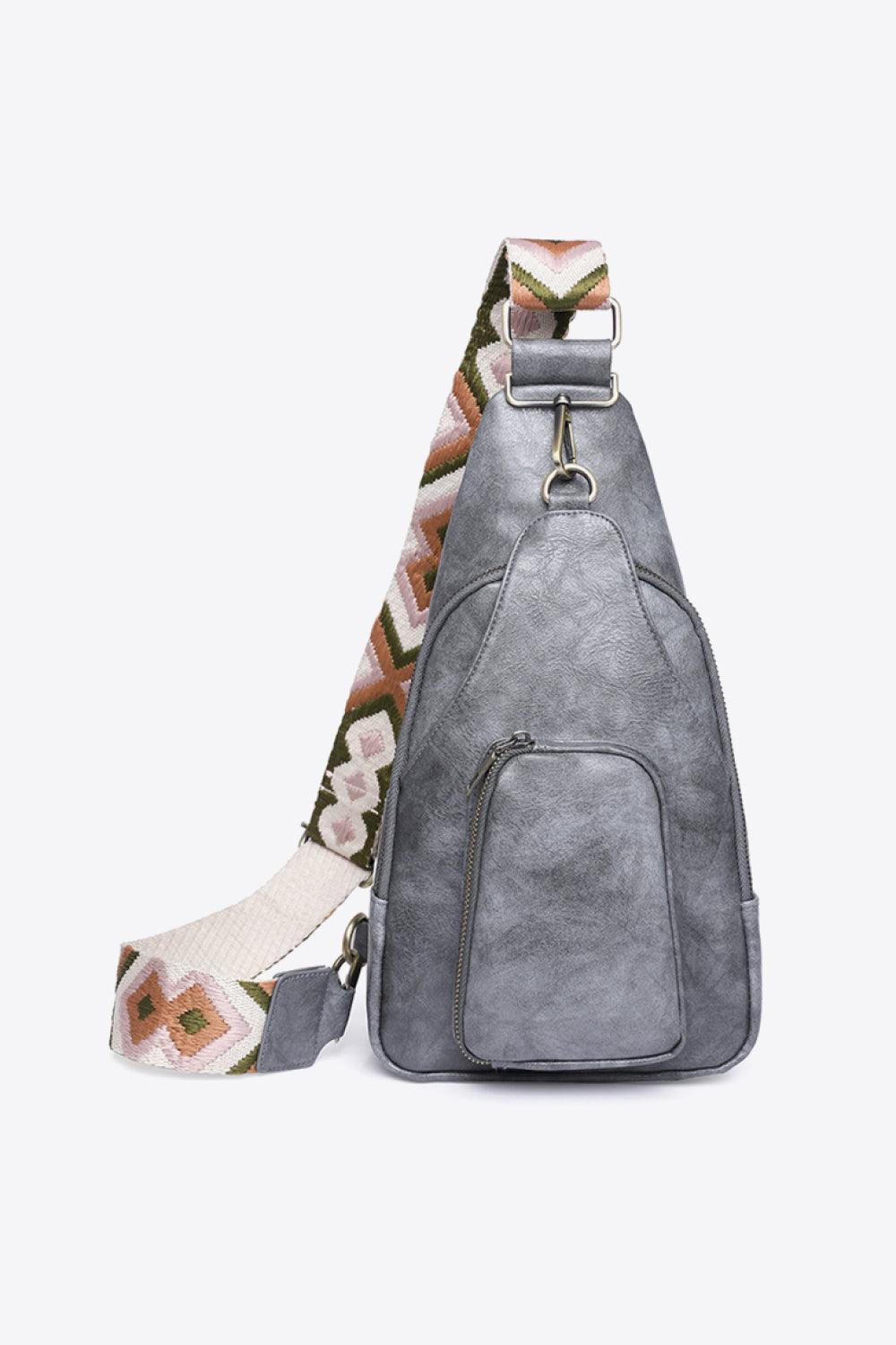 Getaway Ready Printed Strap PU Leather Sling Bag - MXSTUDIO.COM