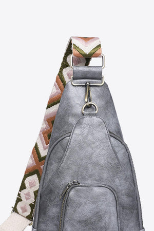 Getaway Ready Printed Strap PU Leather Sling Bag - MXSTUDIO.COM