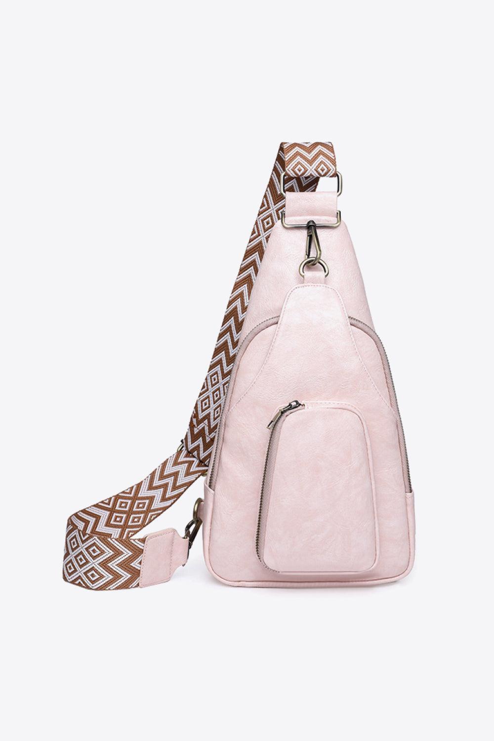 Getaway Ready Printed Strap PU Leather Sling Bag - MXSTUDIO.COM