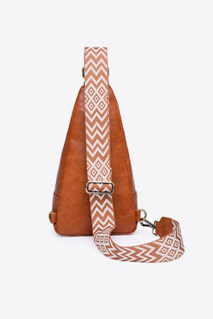 Getaway Ready Printed Strap PU Leather Sling Bag - MXSTUDIO.COM