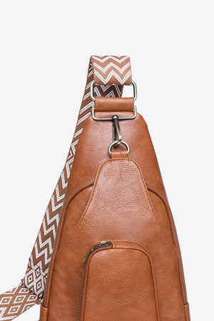 Getaway Ready Printed Strap PU Leather Sling Bag - MXSTUDIO.COM