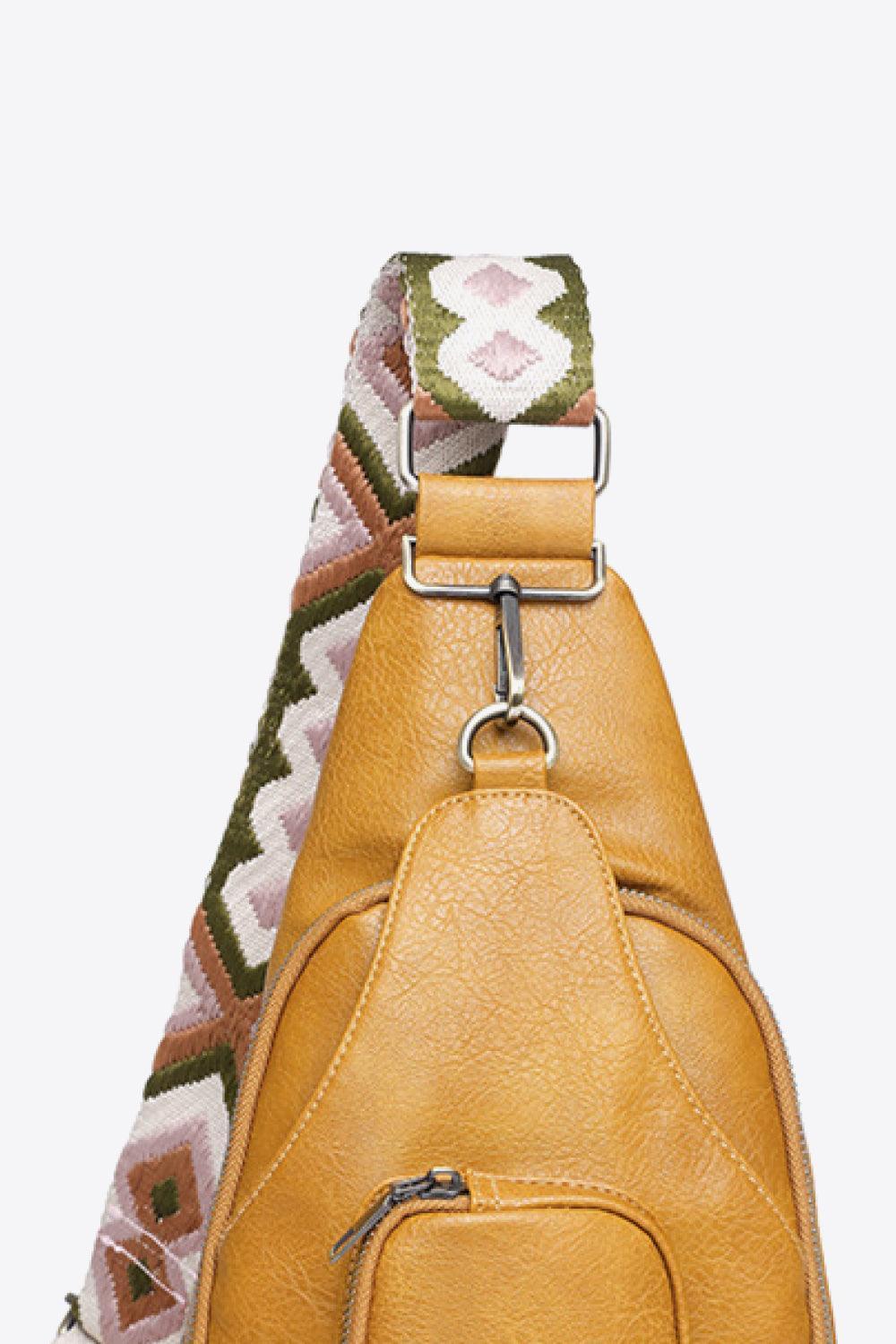 Getaway Ready Printed Strap PU Leather Sling Bag - MXSTUDIO.COM