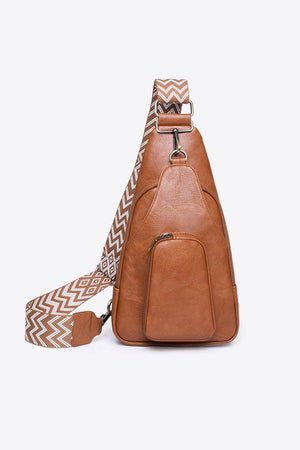 Getaway Ready Printed Strap PU Leather Sling Bag - MXSTUDIO.COM