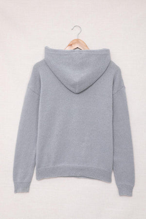 Girly Lace Trim Buttoned Sweater Hoodie - MXSTUDIO.COM