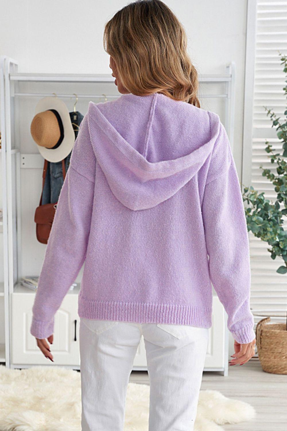 Girly Lace Trim Buttoned Sweater Hoodie - MXSTUDIO.COM